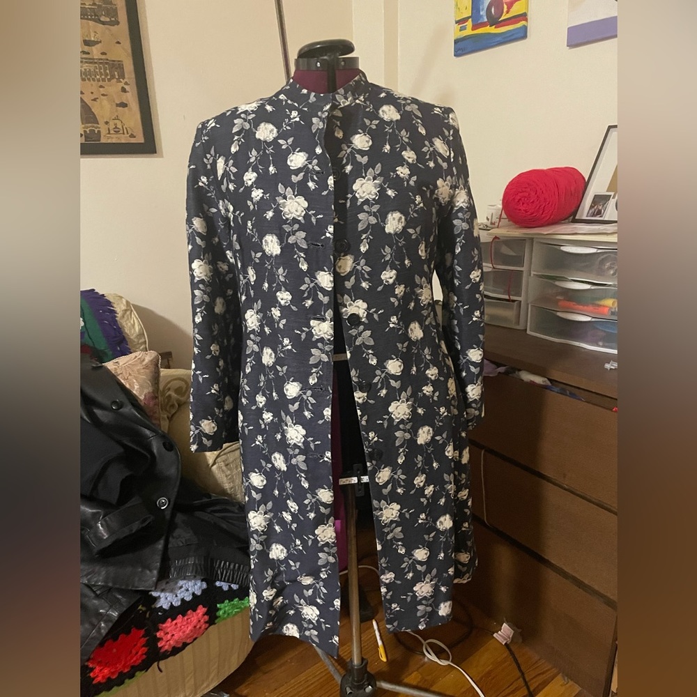 Floral Italian longline jacket